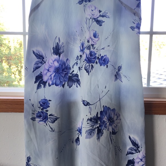 90s midi sundress, tank top, blue flower, light - Picture 5 of 8